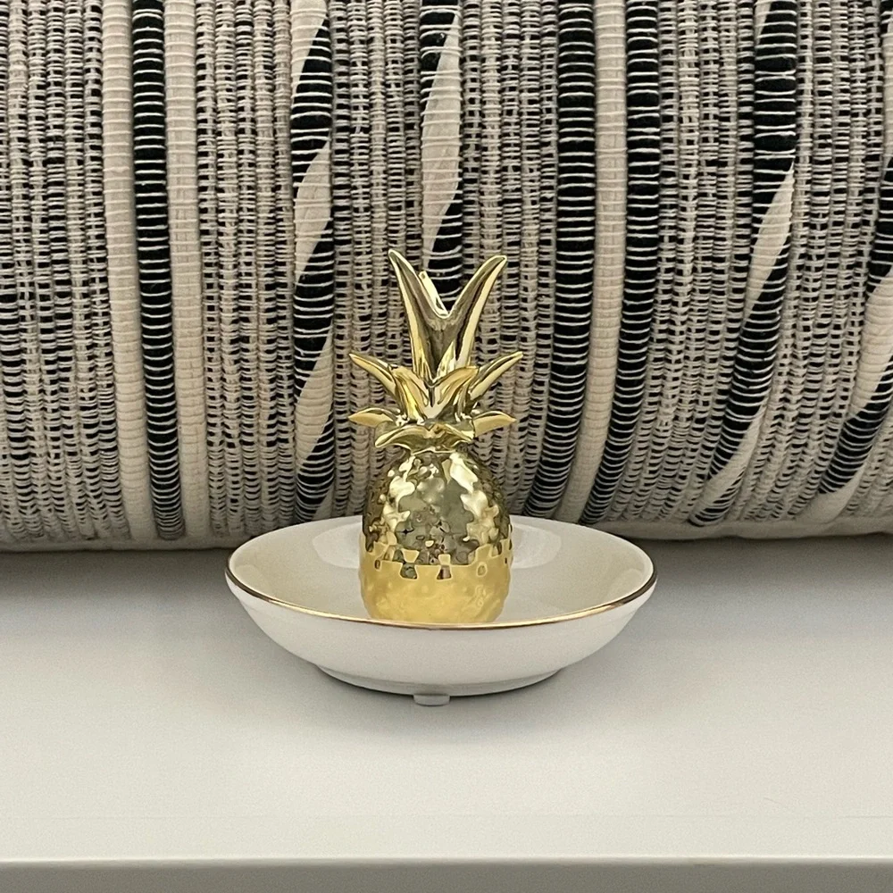 Gold Pineapple Jewelry or Trinket Dish